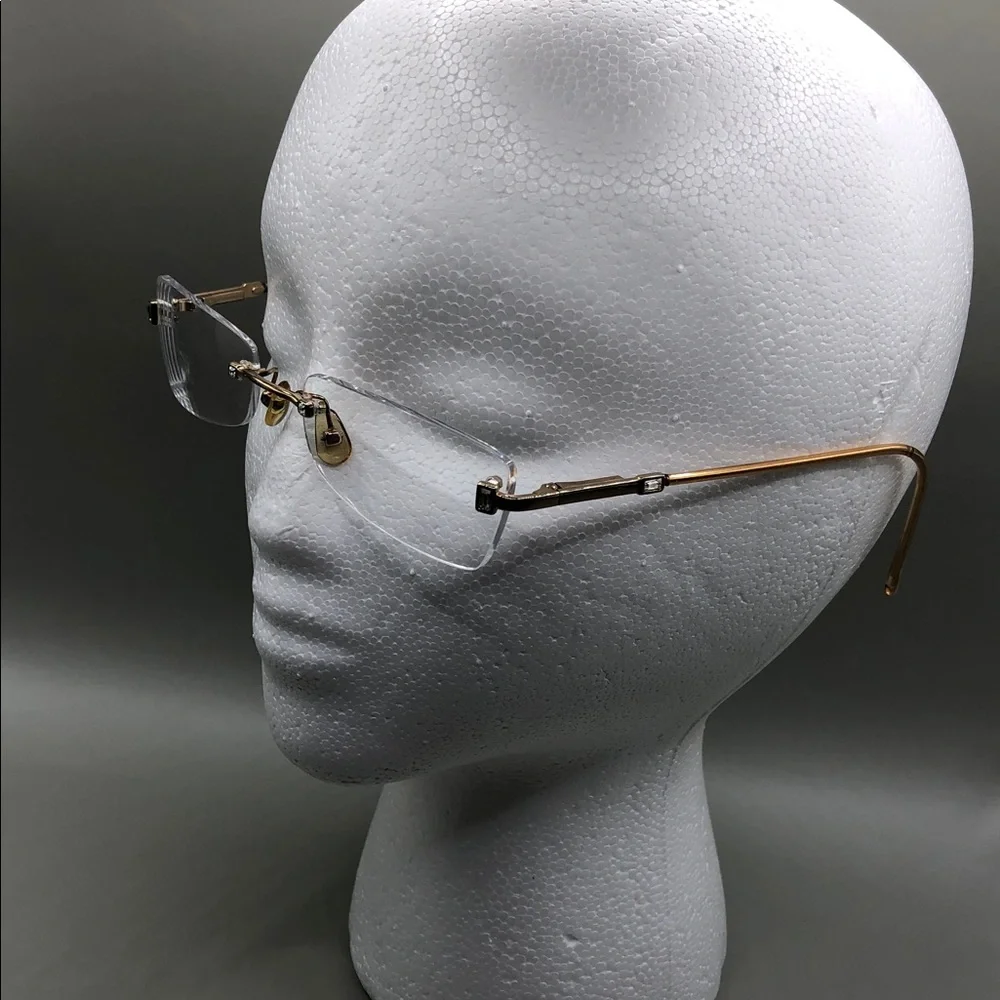 Paul Vosheront Italy rimless glasses 23k gold plated 54-18-140 UNISEX